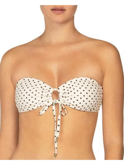 Shop Peony Womens Beachwear Dot Print Bikini Swim Top In Beige