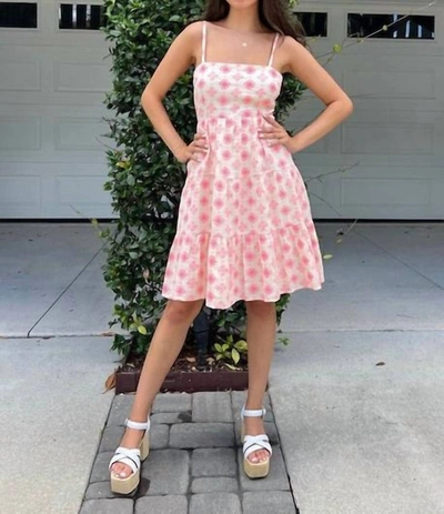 Shop Lovestitch Belle Print Tie Back Dress In Pink