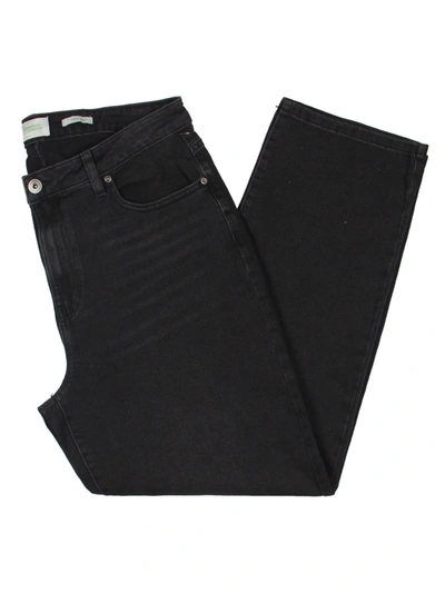 Shop Celebrity Pink Womens Faded High Rise Straight Leg Jeans In Black