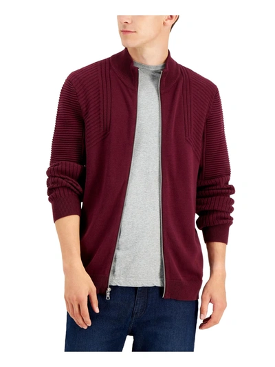 Shop Inc Mens Cotton Ribbed Trim Full Zip Sweater In Multi