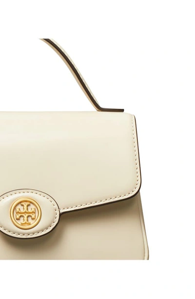 Shop Tory Burch Small Robinson Leather Top Handle Bag In Shea Butter