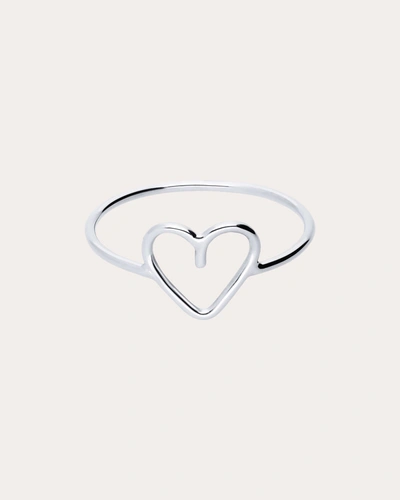 Shop Atelier Paulin Women's 18k White Gold Heart Ring 18k Gold In Silver