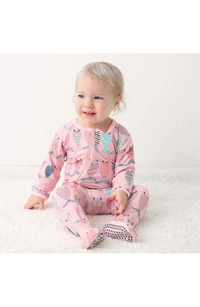 Bestaroo Mermaid Tails Print Footie In Pink