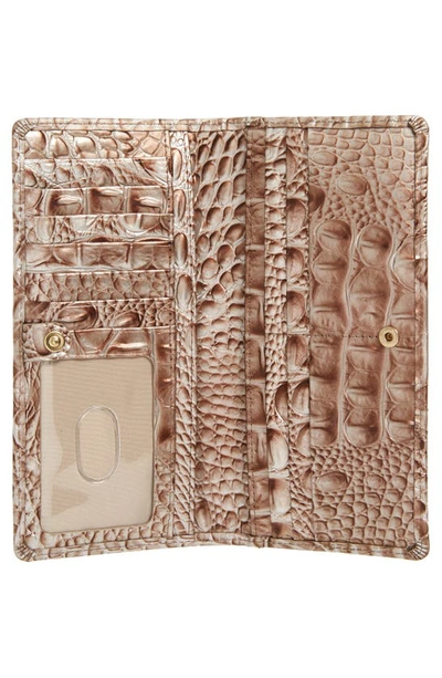 Shop Brahmin 'ady' Croc Embossed Continental Wallet In Silver Lining