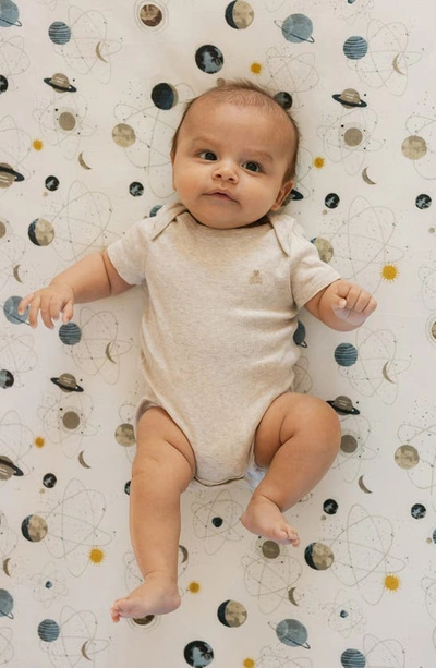 Little Unicorn Knit Crib Sheet In Small Planetary