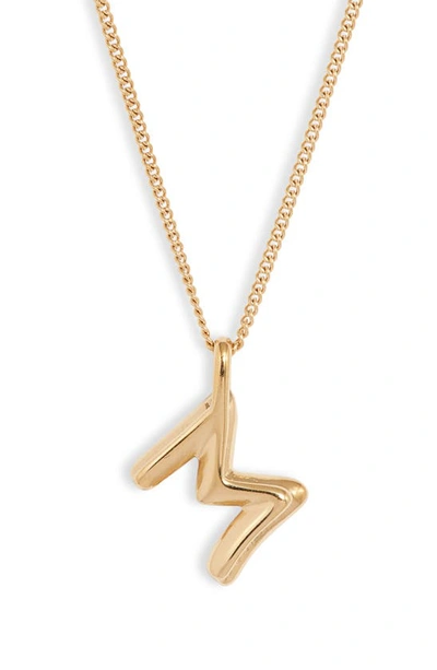 Shop Jenny Bird Customized Monogram Pendant Necklace In High Polish Gold - M