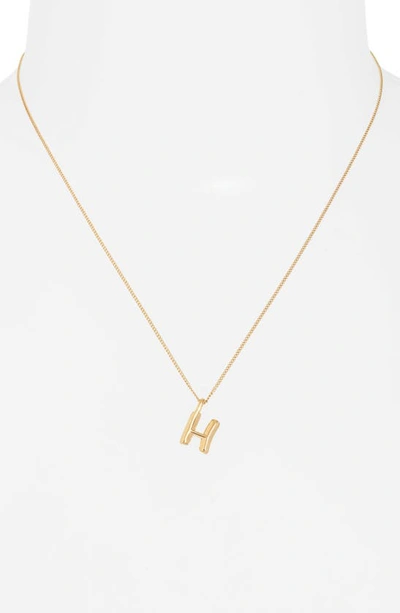 Shop Jenny Bird Customized Monogram Pendant Necklace In High Polish Gold - H