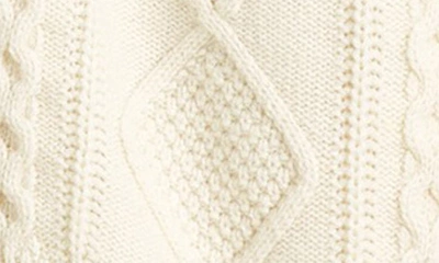 Madewell Cable Crop Cardigan In Antique Cream