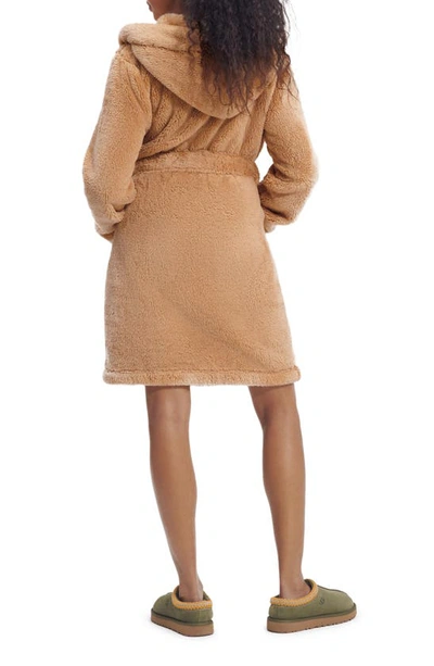 Shop Ugg Aarti Faux Shearling Hooded Robe In Oolong