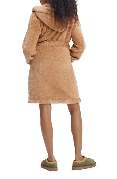 Ugg Aarti Faux Shearling Hooded Robe In Oolong