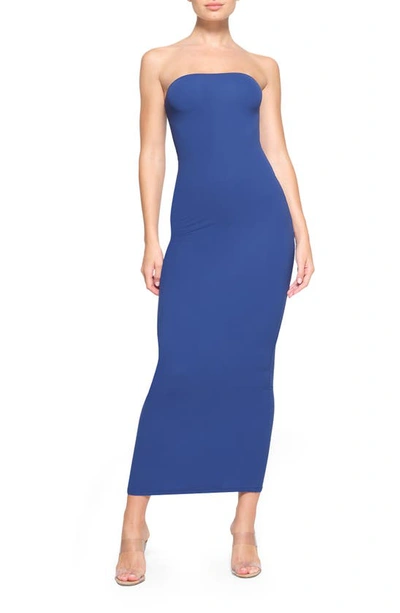 Shop Skims Fits Everybody Strapless Body-con Dress In Sapphire
