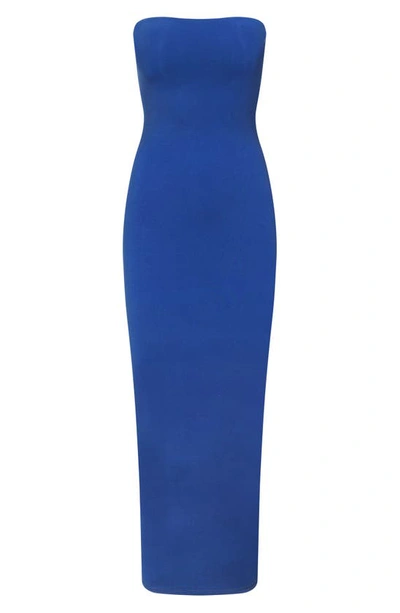 Shop Skims Fits Everybody Strapless Body-con Dress In Sapphire