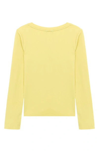 Shop Truce Kids' Side Ruched Long Sleeve Top In Lime