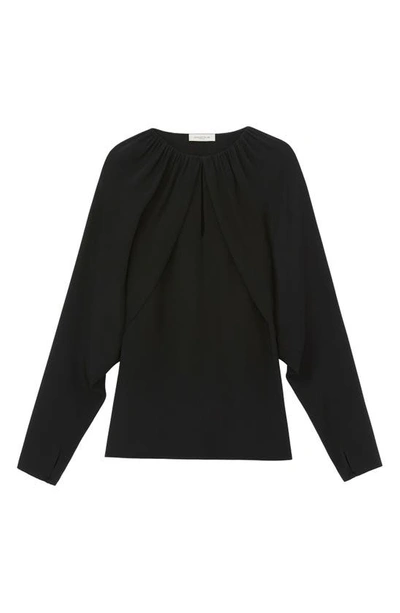 Shop Lafayette 148 Bolero Sleeve Silk Top In Black