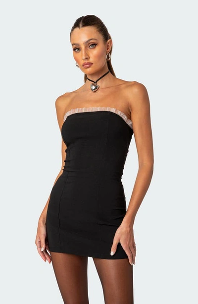 Shop Edikted Marcy Strapless Minidress In Black