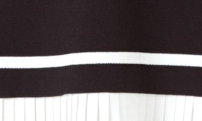 Shop English Factory Mixed Media Long Sleeve Minidress In Black/ White