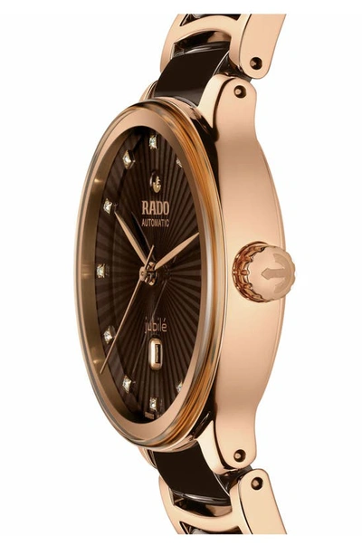 Shop Rado Centrix Automatic Bracelet Watch, 33mm In Brown