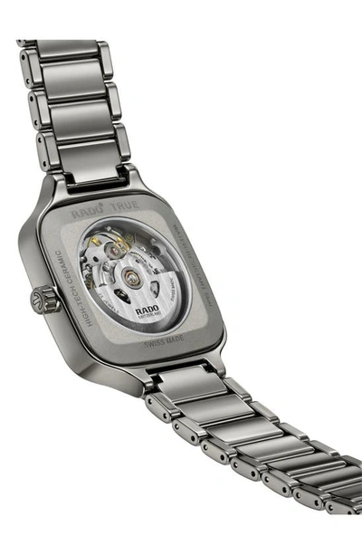 Rado True Square Open Heart Diamond Watch, 38mm In Gray