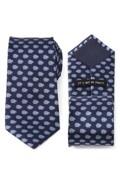 Cufflinks, Inc Star Wars Millennium Falcon Blue Tonal Tie In Blue