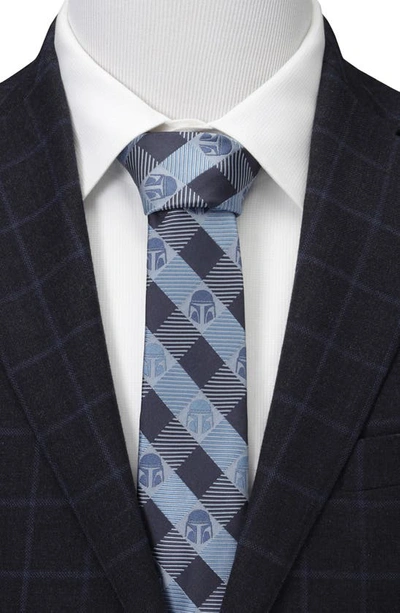 Cufflinks, Inc Star Wars Mando Helmet Check Tie In Blue