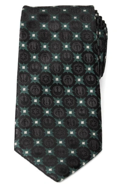 Shop Cufflinks, Inc Star Wars™ Insignia Medallion Tie In Black/ Green Multi