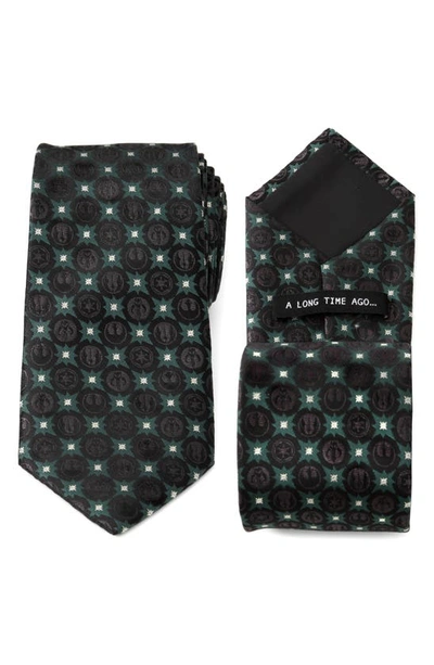 Shop Cufflinks, Inc Star Wars™ Insignia Medallion Tie In Black/ Green Multi