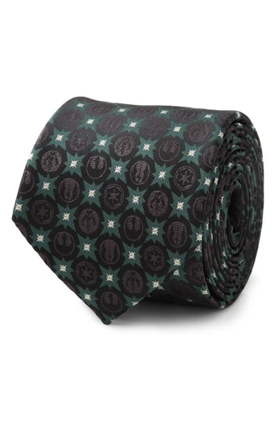 Shop Cufflinks, Inc Star Wars™ Insignia Medallion Tie In Black/ Green Multi