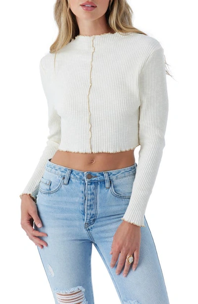 Shop O'neill Lakey Rib Knit Crop Top In Winter White