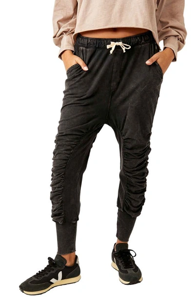 Shop Fp Movement Rematch Tapered Leg Drawstring Pants In Black