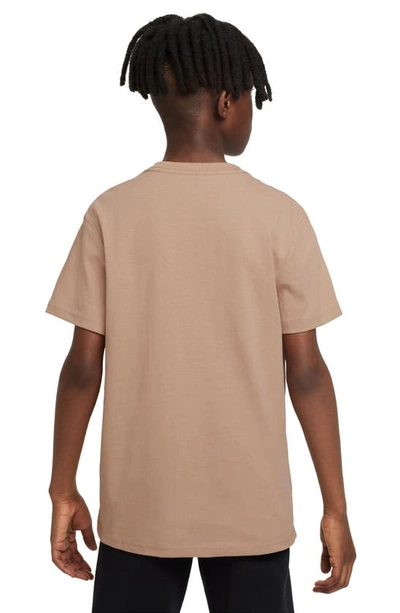 Shop Nike Kids' Sportswear Cotton Graphic T-shirt In Hemp
