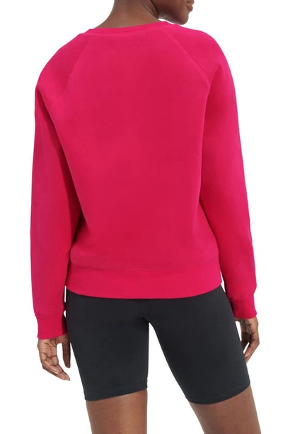 Shop Ugg Collection Madeline Fuzzy Logo Graphic Sweatshirt In Cerise / Garnet
