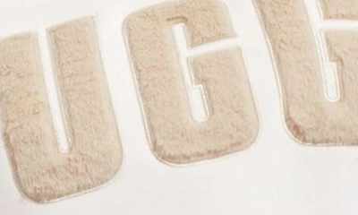Shop Ugg Collection Madeline Fuzzy Logo Graphic Sweatshirt In Nimbus / Sand