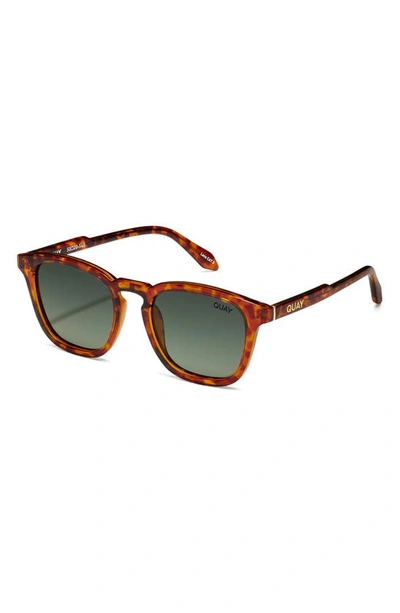 Shop Quay Jackpot 44mm Polarized Small Round Sunglasses In Honey Tortoise / Sage Polar