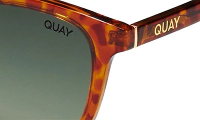 Shop Quay Jackpot 44mm Polarized Small Round Sunglasses In Honey Tortoise / Sage Polar