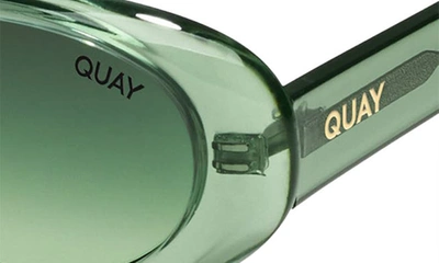 Shop Quay Felt Cute 52mm Gradient Small Oval Sunglasses In Crystal Emerald