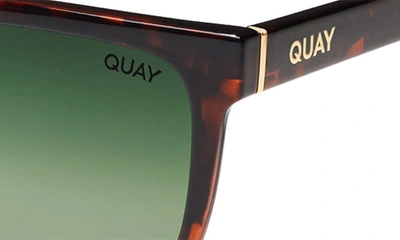 Shop Quay Wired 54mm Polarized Square Sunglasses In Dark Tortoise / Green Polar