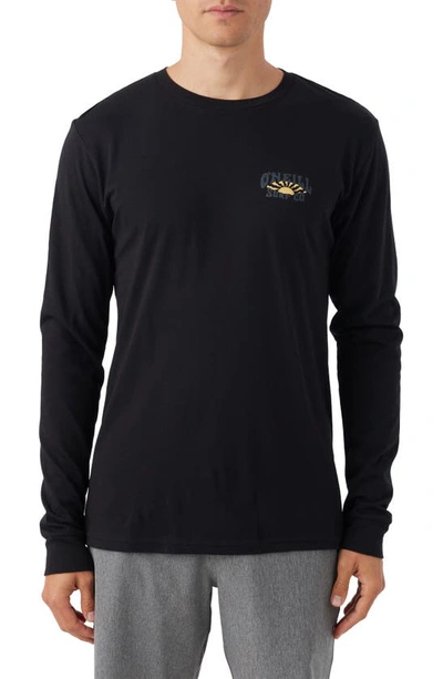 Shop O'neill Skin And Bones Long Sleeve Graphic T-shirt In Black