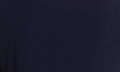 Connected Apparel Mock Wrap Gown In Navy