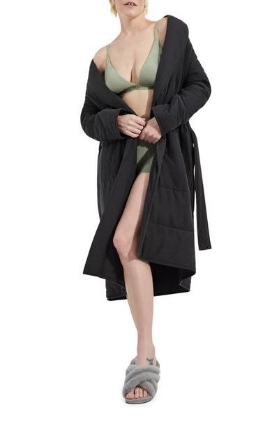 Shop Ugg Quade Quilted Cotton Robe In Ink