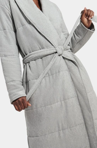 Shop Ugg Quade Quilted Cotton Robe In Grey Heather