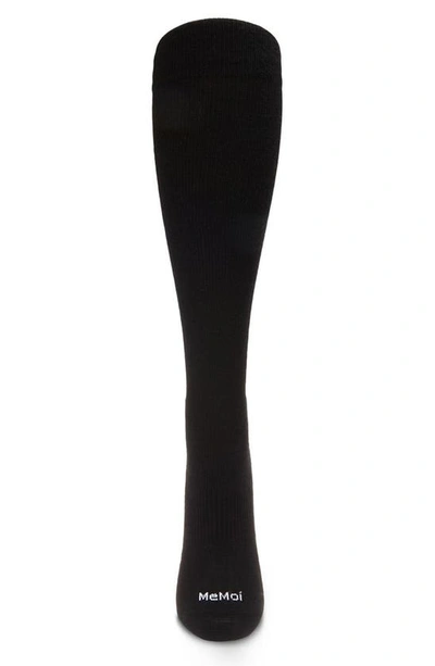 Memoi Unisex Classic Athletic Cushion Sole Knee High Cotton Blend 15-20mmhg Graduated Compression Socks In Black
