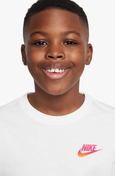 Shop Nike Kids' Sportswear Cotton Graphic T-shirt In White