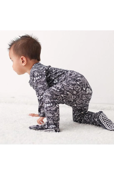 Bestaroo Space Dreams Print Footie In Charcoal