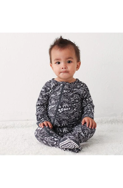 Bestaroo Space Dreams Print Footie In Charcoal