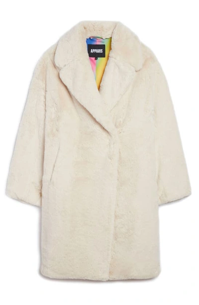 Shop Apparis Stella Pluche™ Faux Fur Coat In Oat