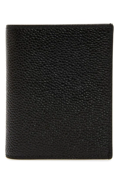 Shop Thom Browne Leather Card Holder In Black