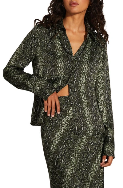 Favorite Daughter Women's Take Me Seriously Snakeskin Shirt In Serpiente