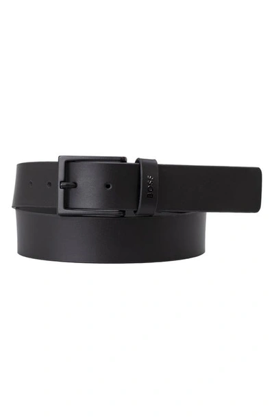 Shop Hugo Boss Timon Leather Belt In Black