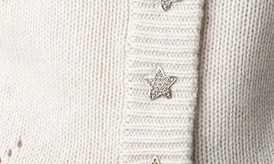 Shop Zadig & Voltaire Betsy Rhinestone Star Button Wool & Cashmere Cardigan In Ecru