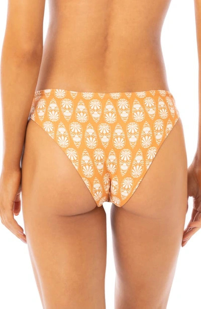 Shop Maaji Flirt Reversible Batik Stamp Bikini Bottoms In Orange